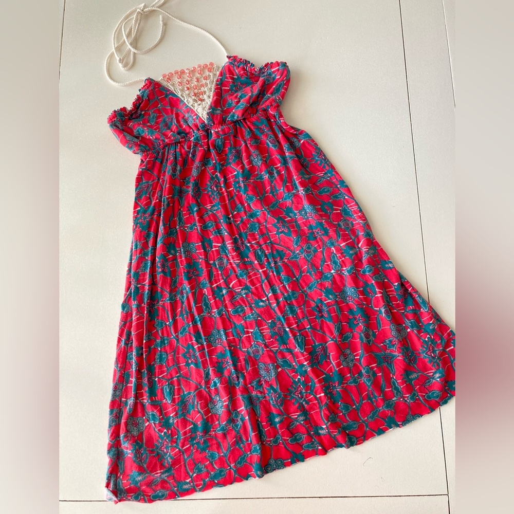 Free People Beaded Halter Mini Dress